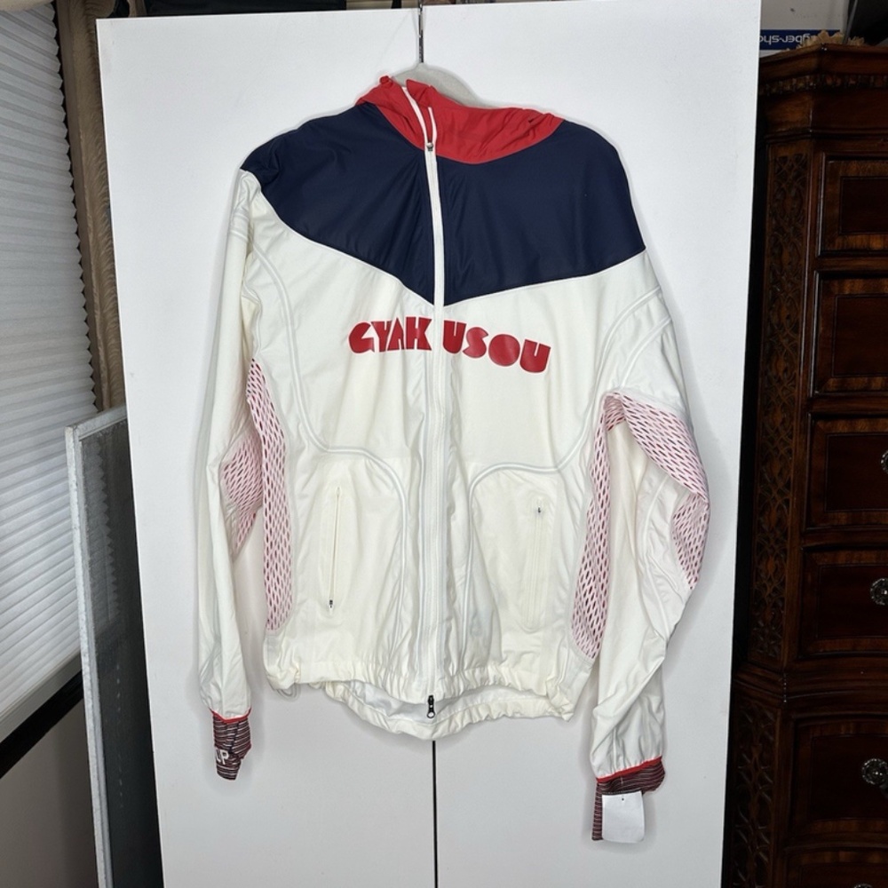 Nike x Gyakusou Gira 3-Layer White Running Jacket CU0103-133 Mens Medium $290